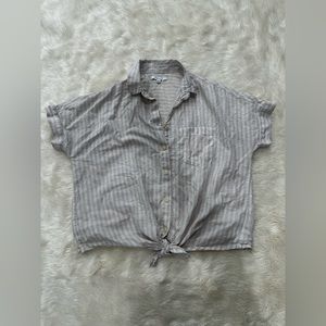 Madewell tie front shirt